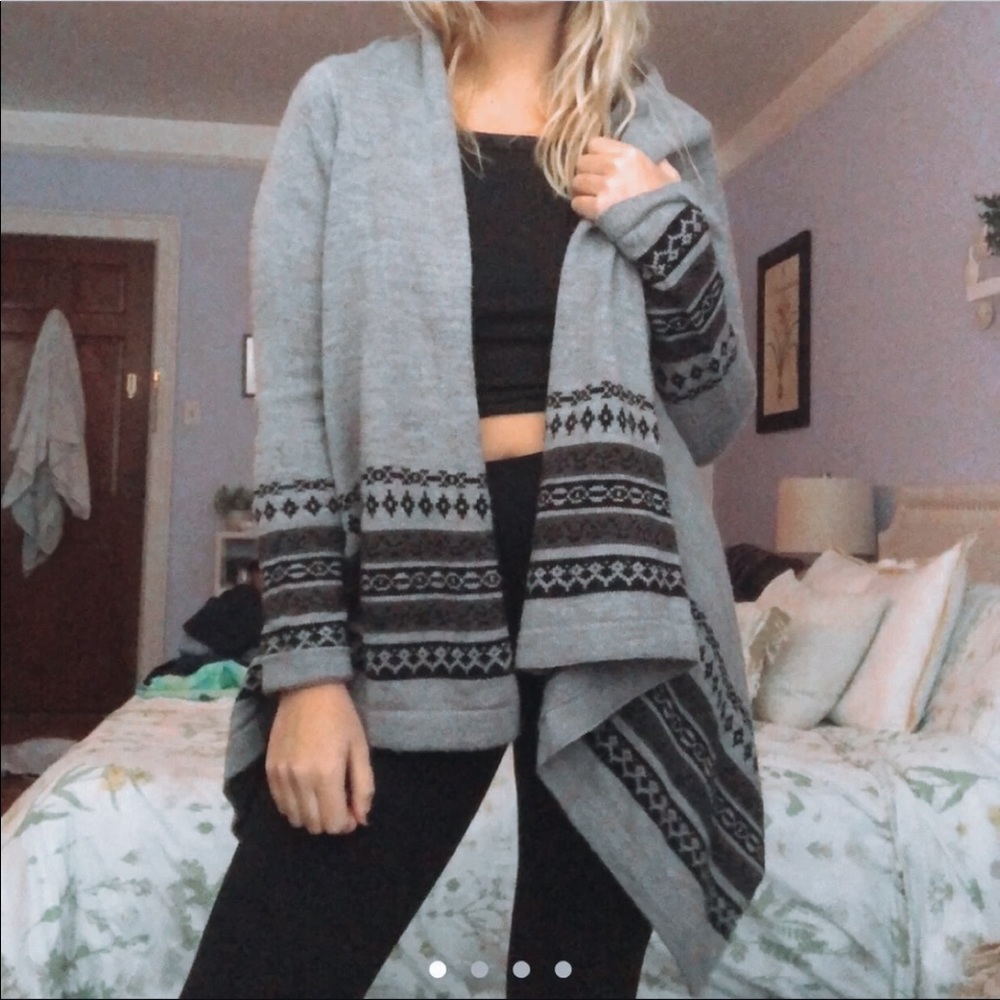 Grey Chunky Cardigan